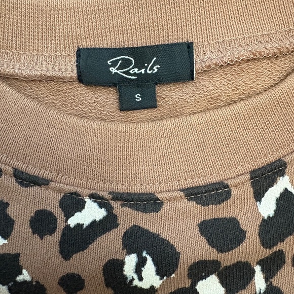 Rails Reeves Sweatshirt in Mountain Leopard Oversized Boxy Rolled Hem Size Small - Picture 9 of 10